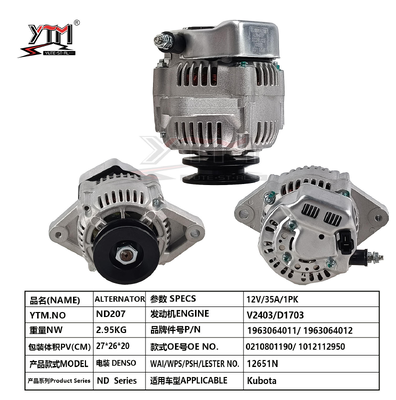 Alternador DENSO de 12V 35A Tipo Reforçado para Motor Kubota V2403 D1703 OE 1963064011 0210801190 1012112950
