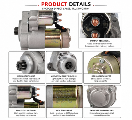 Motor de arranque QDJ1431D8 12V 1.4KW 9T 11840077020 S114851 S114851A Para motor Yanmar EV80V KDE12EA3 Hitachi Replacement Starter