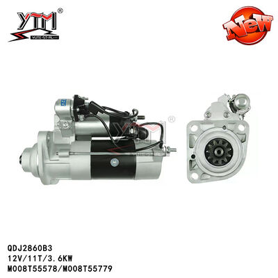 o motor de acionador de partida de 12V 3.6KW Mitsubishi para peças de automóvel de Benz Truck BZ64371 prateia a cor M008T55779 3841359